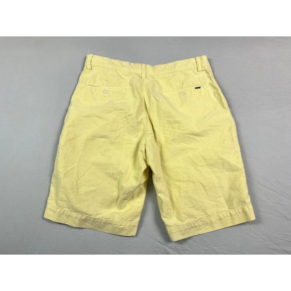 Polo Ralph Lauren Mens 32 Yellow Cotton Flat Front Chino Shorts Classic Fit 10in